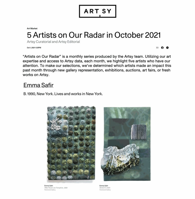 Emma Safir in '5 Artists on Our Radar in October 2021'