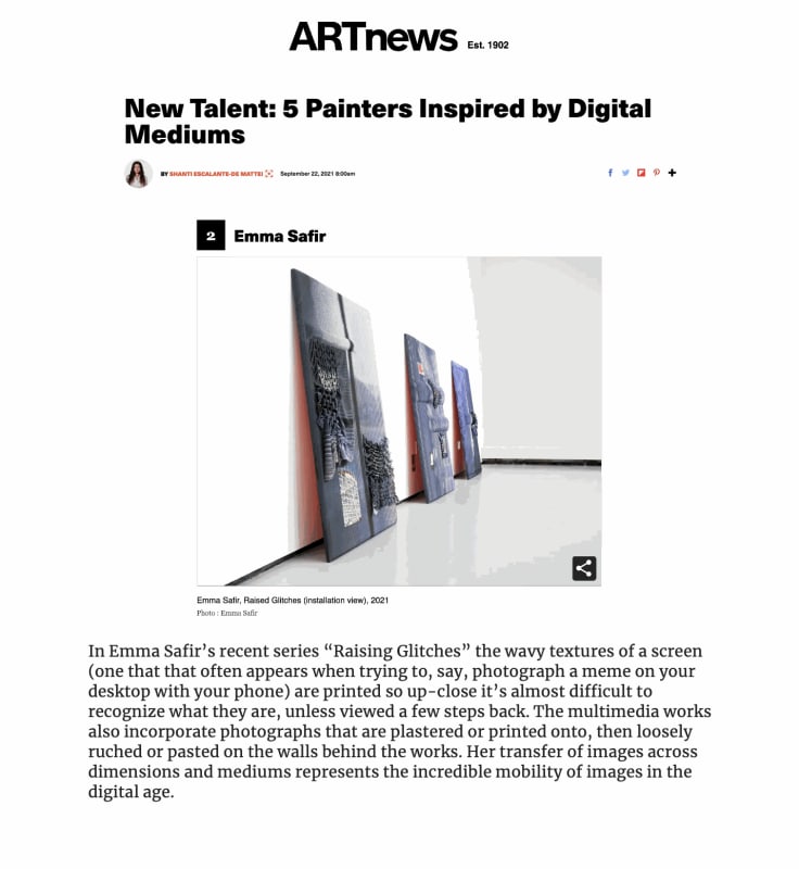 Emma Safir in 'New Talent: 5 Painters Inspired by Digital Mediums'