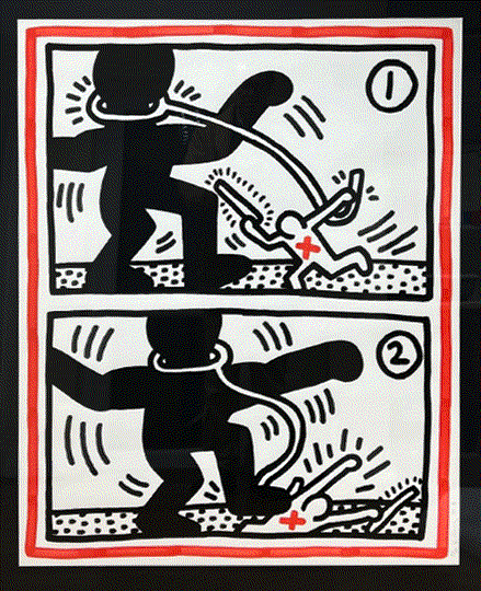 Keith Haring, Untitled 3 from Free South Africa, 1985
