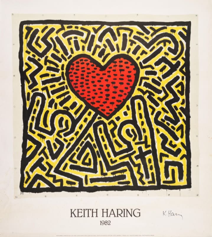 Keith Haring, Untitled (Two Figures with Heart), 1982