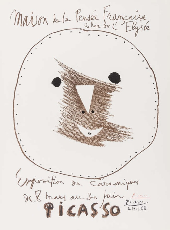 Pablo Picasso, Affiche Exposition de Céramiques, 1958