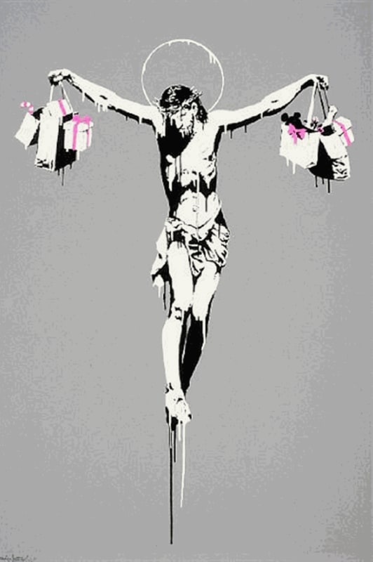 Banksy, Christ with Shopping Bags, 2004