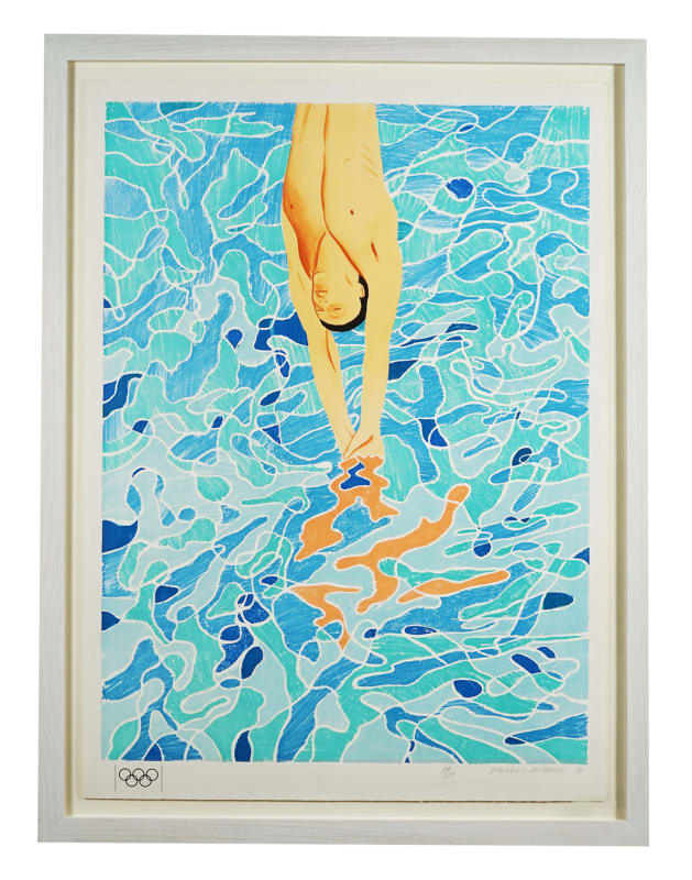 David Hockney Limited edition hand signed lithograph for the 1972 Olympics, 1970