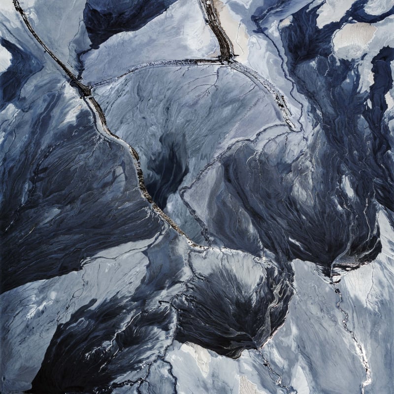 abstracted aerial view of Minera Centinela Copper Mine, Antofagasta Region, Atacama, Chile by David Maisel