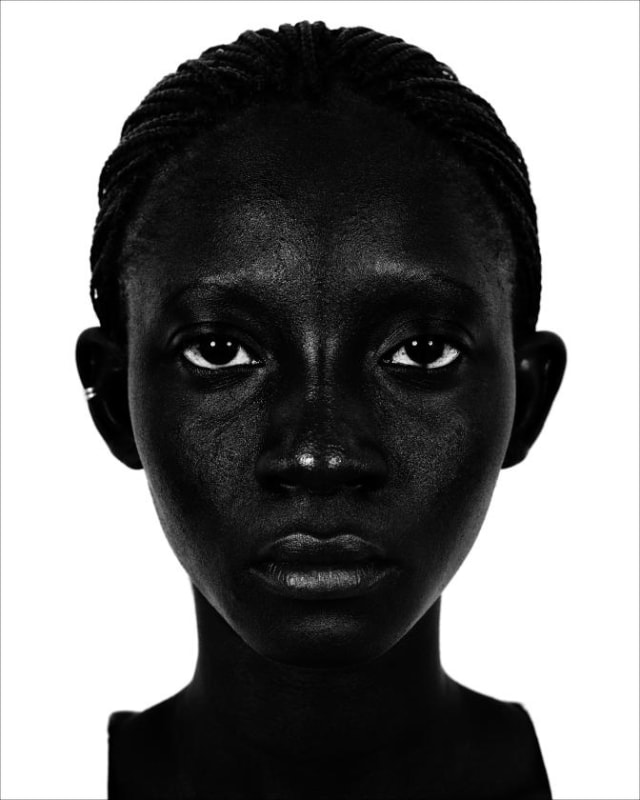 black and white portrait of a black woman