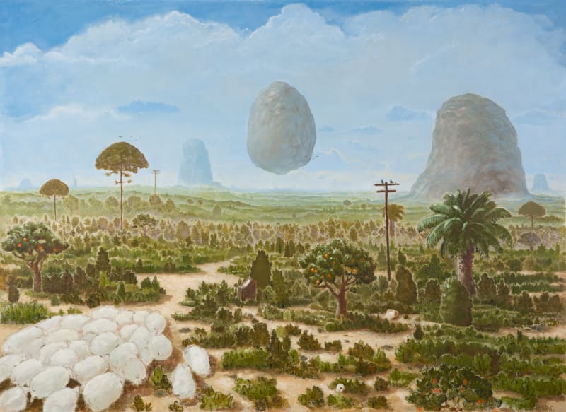 Manuel Aja Espil, "Force Majeure," 2023, Oil on linen, 41 x 56 1/4 in (104 x 143 cm)