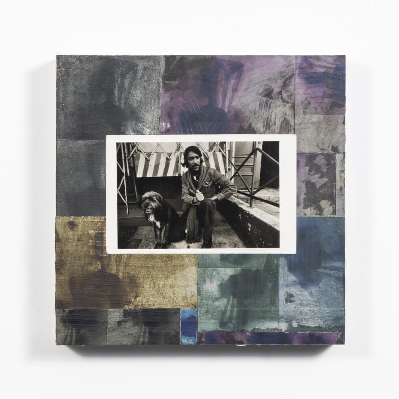 Juan Sánchez, “Untitled,” 2021, Vintage silver gelatin print and mixed media collage on wood panel, 12 x 12 in