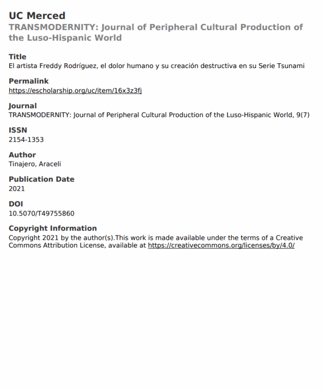 El artista Freddy Rodríguez, el dolor humano y su creación destructiva en su Serie Tsunami