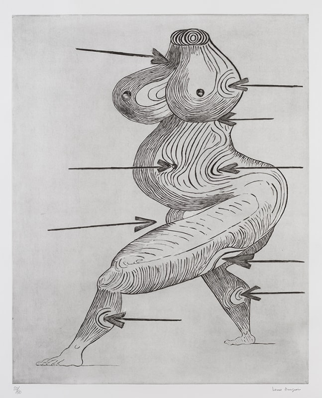 Louise Bourgeois Sainte Sébastienne 1992 Drypoint on Somerset Satin paper, edition of 50 120.5 x 94.3 cm (paper size)