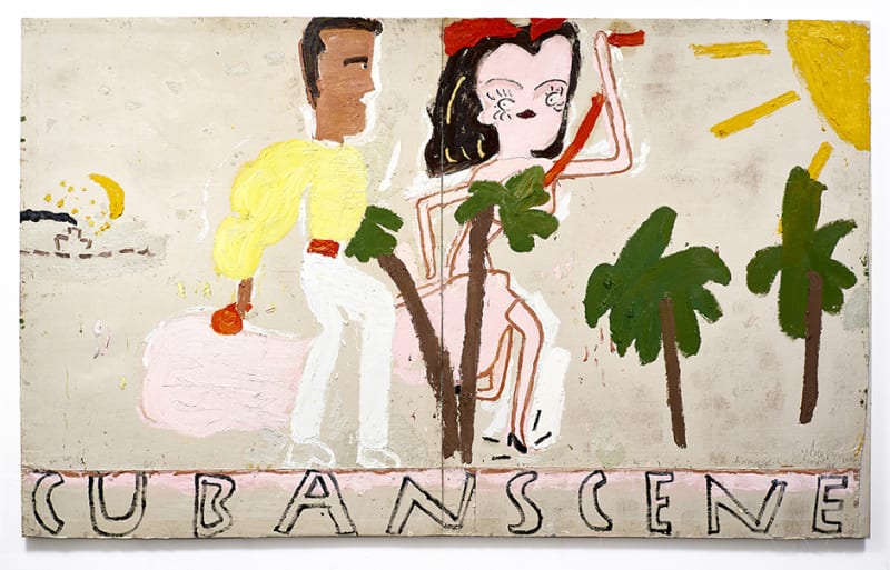 Rose Wylie Cuban Scene, Smoke, 2016 Oil on canvas 208 x 240 cm