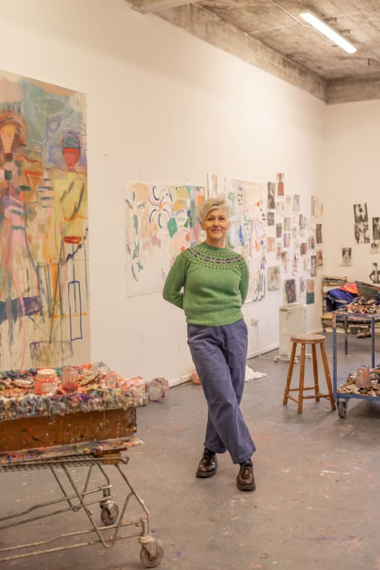 Lorna Robertson in her studio, Glasgow, 2024. Photograph: Richard Gaston.