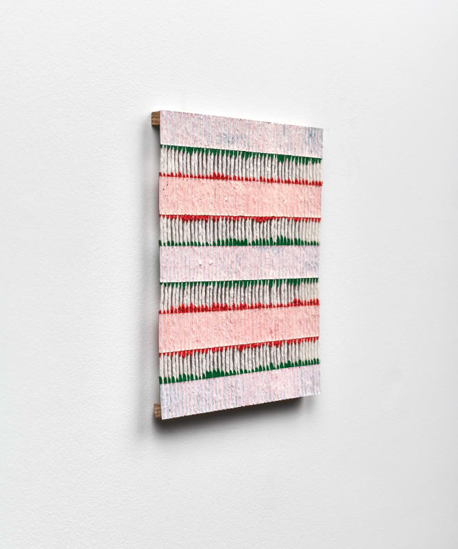 Brandon Logan, Welcome Weed, 2023, acrylic and string, 23.5 x 19 cm. Photograph: John McKenzie.