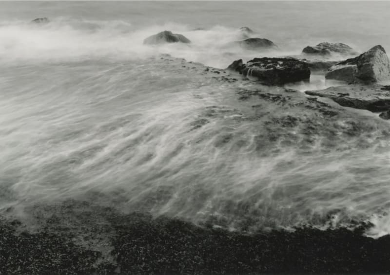 Thomas Joshua Cooper, Torrential Summer evening downpour - the North Sea Ness Point, Norfolk, England East most point of mainland England and East most point of mainland Britain, 2016-2021, chloro-bromide silver gelatine print, hand printed and selenium toned by the artist, ed. 1/4, 109.5 x 139.6 cm (framed). Courtesy of the artist and Annely Juda Fine Art
