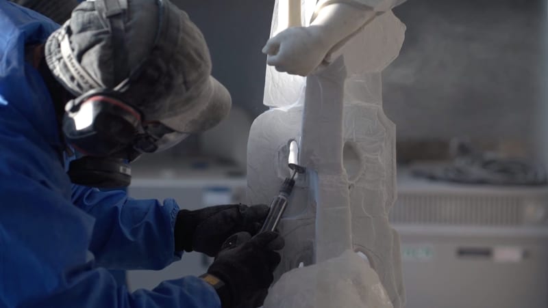 Jonathan Owen in the studio, june 2020, The Unseen Masterpiece - week 10