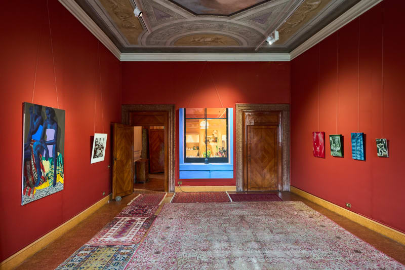 Installation view of I’m Not Afraid Of Ghosts at Palazzo Tiepolo Passi, 2024. Image courtesy of TCollection and Malevich.io, Photograph by Bella Howard.