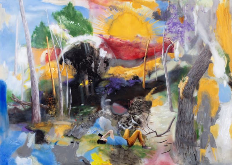 Elías Santis, Tronar, 2023, Acrylic and oil on canvas, 150 x 210 cm