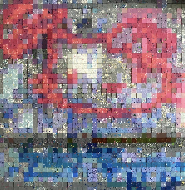 Marcela Serra, Urriola 87, 2023, Cera y óleo sobre madera, 65 x 62 cm