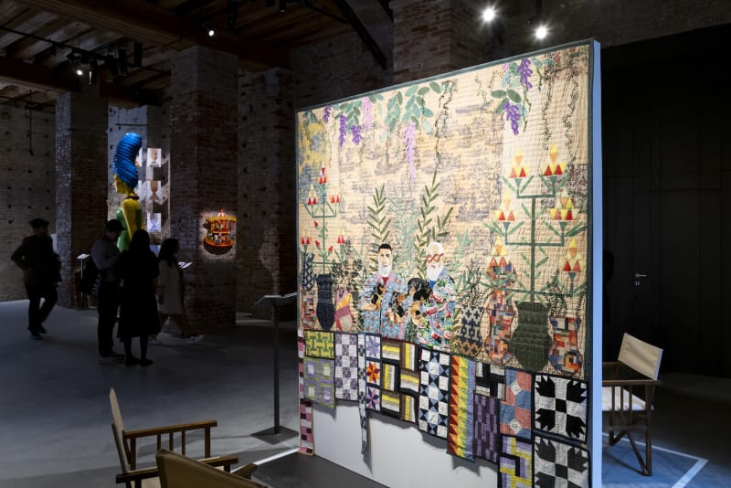 The piece Comechiffones #1 by Chiachio & Giannone at the Swatch Faces 2024 exhibition in the 60th Venice Biennale.