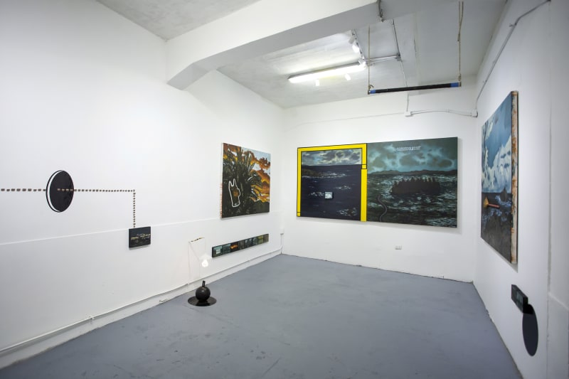 Installation view of the exhibition La Tierra Prometida by Coco González Lohse at Sala Leve. Santiago, Chile, September 2021.
