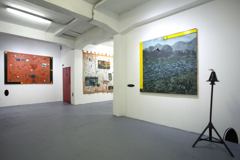 Installation view of the exhibition La Tierra Prometida by Coco González Lohse at Sala Leve. Santiago, Chile, September 2021.