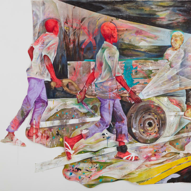 Stranger, Acrylic on unprimmed canvas, 84'' x 96'', 2019