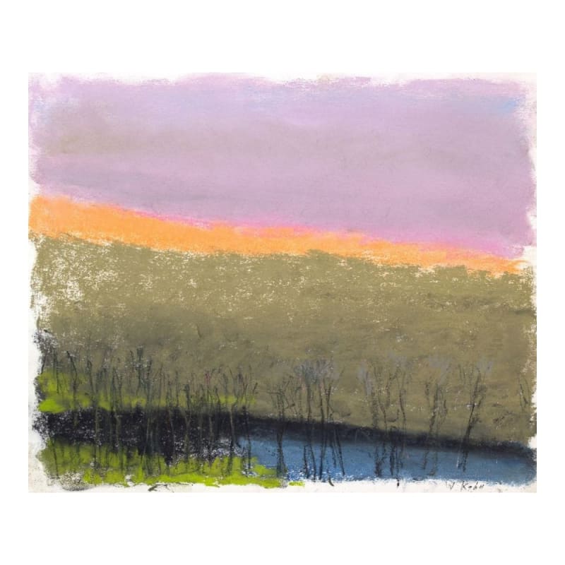 Wolf Kahn 5AM IN JUNE 2013. Pastel on Paper, 14 x 17 inches.