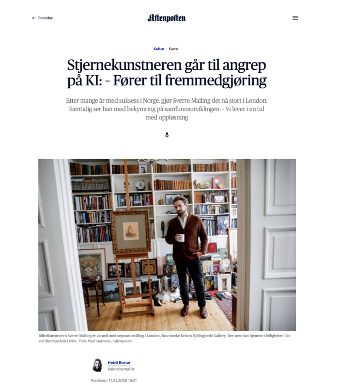 Stjernekunstneren går til angrep på KI: – Fører til fremmedgjøring