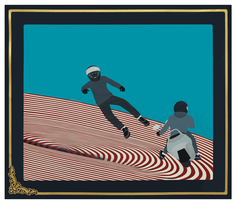 Harlem Work, 2023, Acrylic and vinyl on canvas. 200 x 238 cm