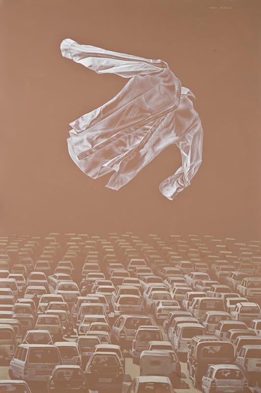 Rafael Trelles, "La autopista del sur" (The Southern Highway), 2011, Oil and acrylic on canvas, 73 ¾ x 49 ½ in.,