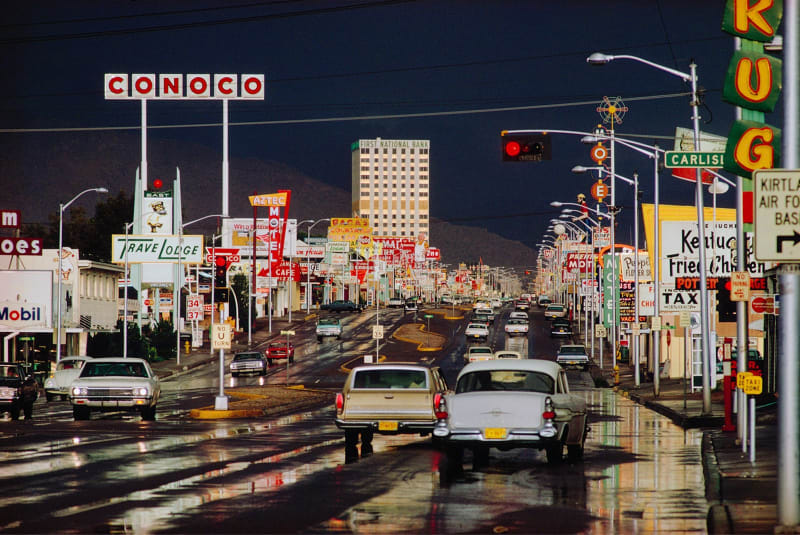 Ernst Haas - Route 66, Albuquerque, NM, 1969