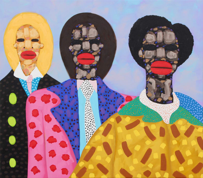 Rafael Baron, Marchands, 2022, Acrylic on canvas 160 × 180 cm / 63 × 70 7/8 in