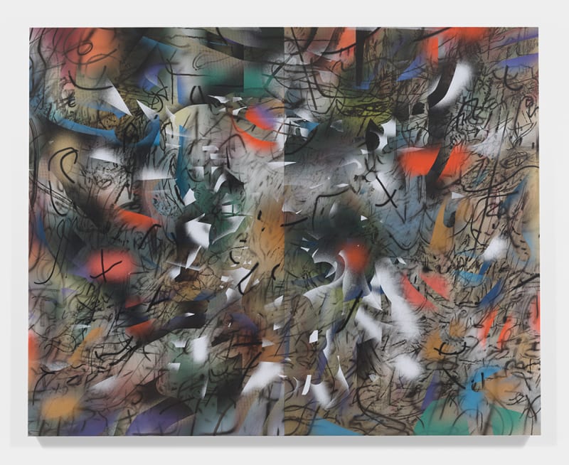 Julie Mehretu Haka (and Riot), 2019 Ink and acrylic on canvas 144 x 180 in. (365.8 x 457.2 cm)