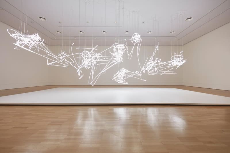 An image containing a light installation by Cerith Wyn Evans