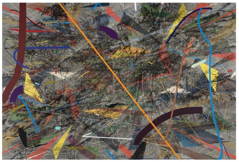 An image containing a painting by Julie Mehretu