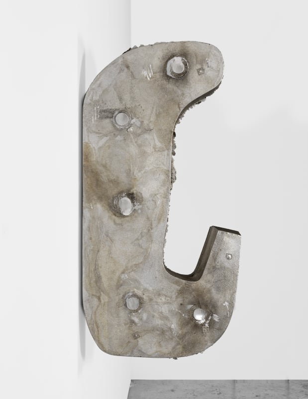 NAIRY BAGHRAMIAN Mooring (hanging), 2016 Cast aluminum 41 11/16 x 8 1/4 x 20 7/16 in. (106 x 21 x 52 cm)