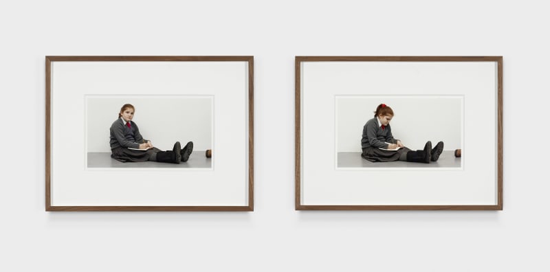photographs of girl drawing by Rineke Dijkstra
