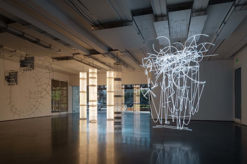 Installation view of "Cerith Wyn Evans: Aspen Drift" at Aspen Art Museum
