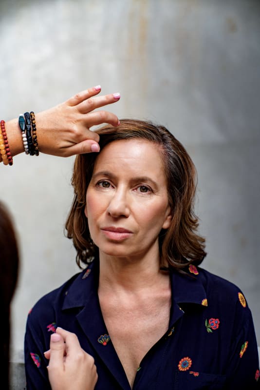 Andrea Fraser, photographed in Los Angeles in September. Hair by Danni Katz at Tracey Mattingly using Unite. Makeup by Grace Phillips at Tracey Mattingly using Chanel Beauty. Credit: Michael Christopher Brown