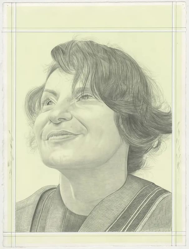Portrait of Delcy Morelos, pencil on paper by Phong H. Bui.