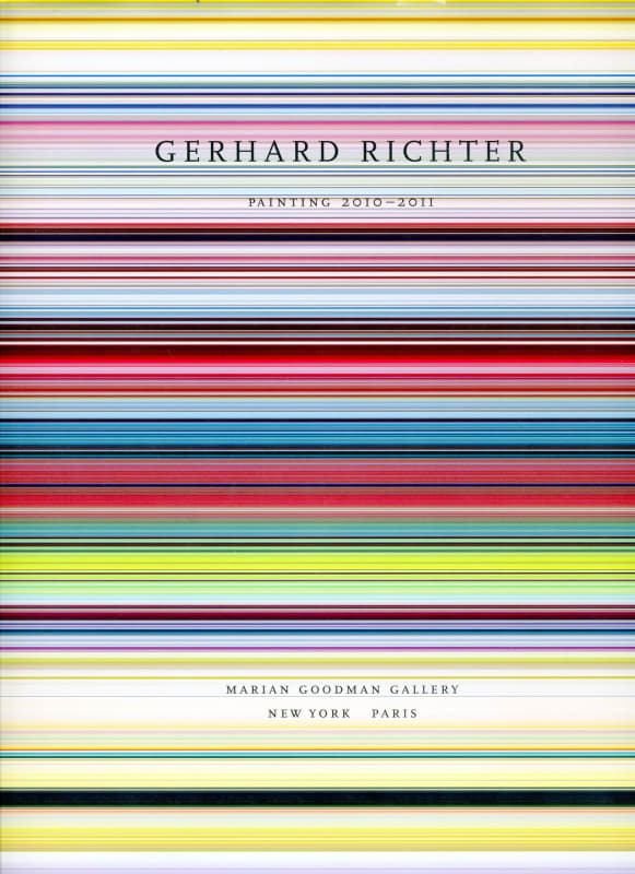 A detail of a striped painting by Gerhard Richter on the cover of a book.