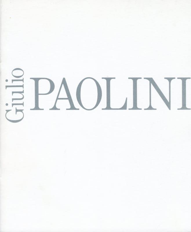 A catalog titled Giulio Paolini.