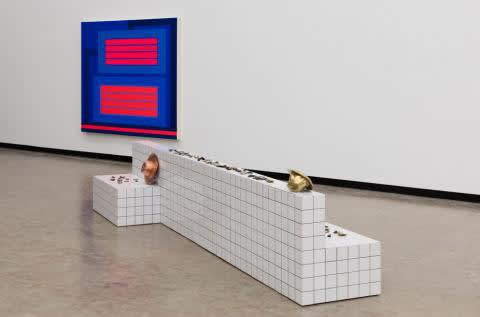 The Promise of Total Automation, Kunsthalle Wien 2016, Peter Halley, Electric Slide 2014, Photo : Stephan Wyckoff