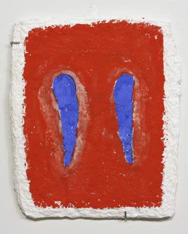 Ron Gorchov, "Brother," 2013. Watercolor on handmade paper, 14 1/2 x 12 inches.
