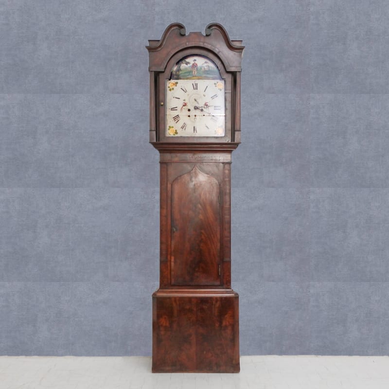 George III style mahogany clock, late 1700s early 1800s