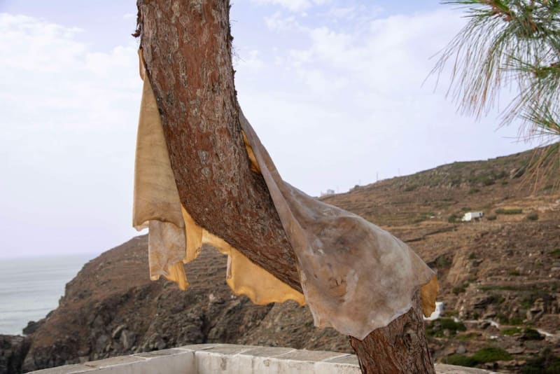 Installation view Soil Horizon / Εδαφικός Ορίζοντας, KIRKI, Sifnos (2024) | Photo: Miranda Papadopoulou