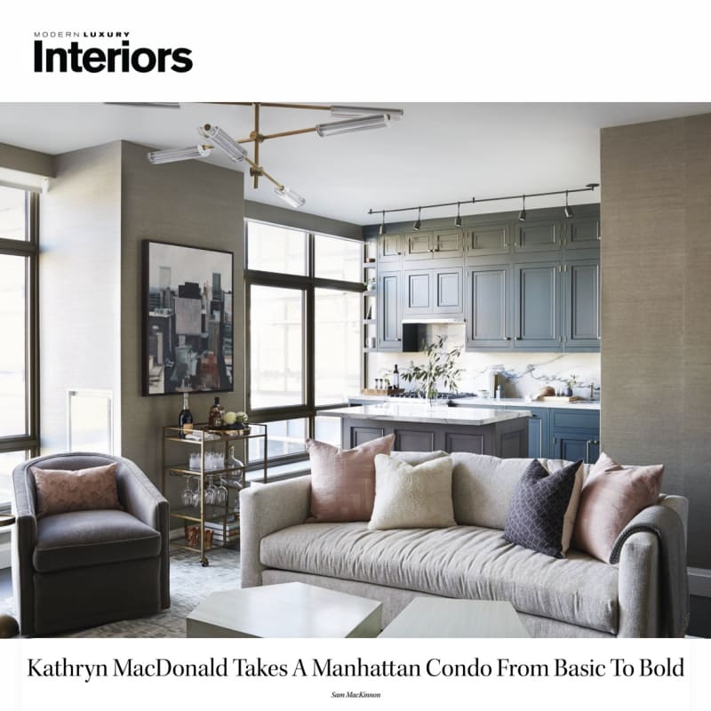 Modern Luxury Interiors | Hadas Tal Painting Featured in Manhattan Condo