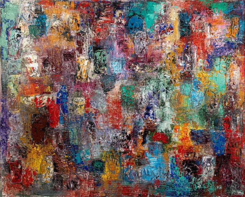 Foad Satterfield, American, born 1945 'Untitled Yellow 1995' Acrylic on canvas 50 x 62 inches