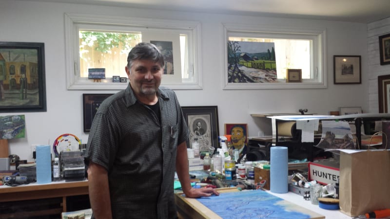 Richard York in his studio