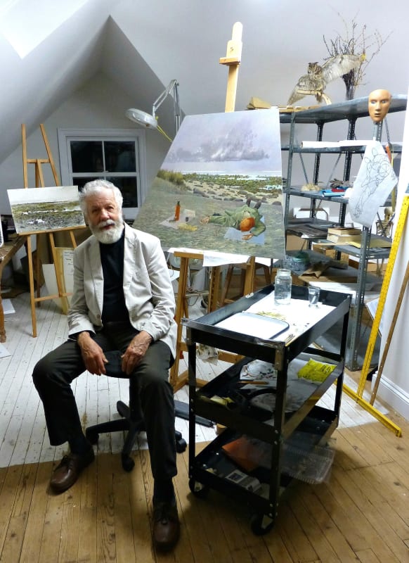 Tom Forrestall in his studio