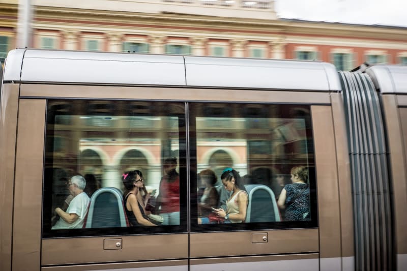 afternoon tram, nice france by laurent guérin